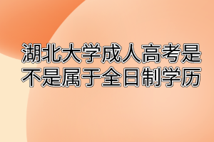 湖北大学成人高考是不是属于全日制学历