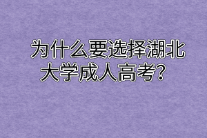 为什么要选择湖北大学成人高考?
