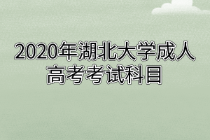 2020年湖北大学成人高考考试科目