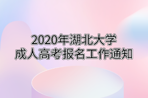 2020年湖北大学成人高考报名工作通知