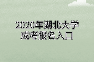 2020年湖北大学成考报名入口