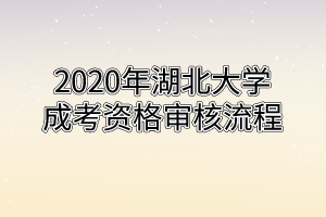 2020年湖北大学成考资格审核流程