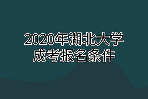 2020年湖北大学成考报名条件