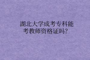 湖北大学成考专科能考教师资格证吗?