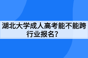 湖北大学成人高考能不能跨行业报名?