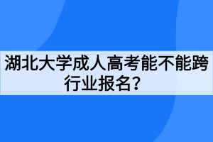 湖北大学成人高考能不能跨行业报名？