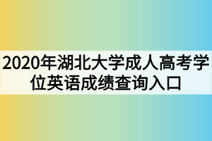 2020年湖北大学成人高考学位英语成绩查询入口