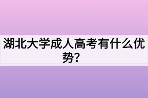 湖北大学成人高考有什么优势？