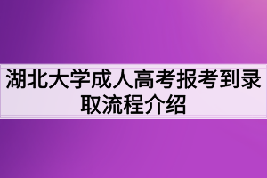 湖北大学成人高考报考到录取流程介绍