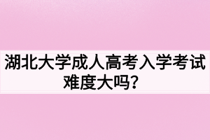 湖北大学成人高考入学考试难度大吗？