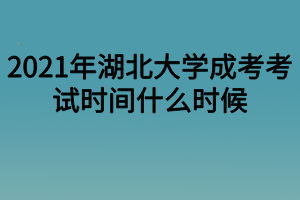 2021年湖北大学成考考试时间什么时候