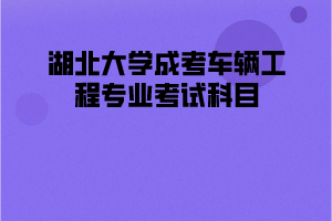 湖北大学成考车辆工程专业考试科目