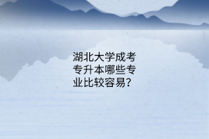 湖北大学成考专升本哪些专业比较容易?